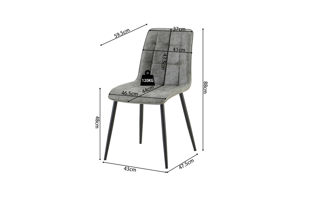 Set van 4 stoelen 'Furas' Vintage PU Grijs RS