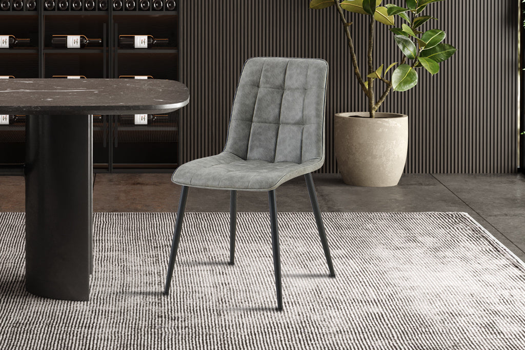 Set van 4 stoelen 'Furas' Vintage PU Grijs RS