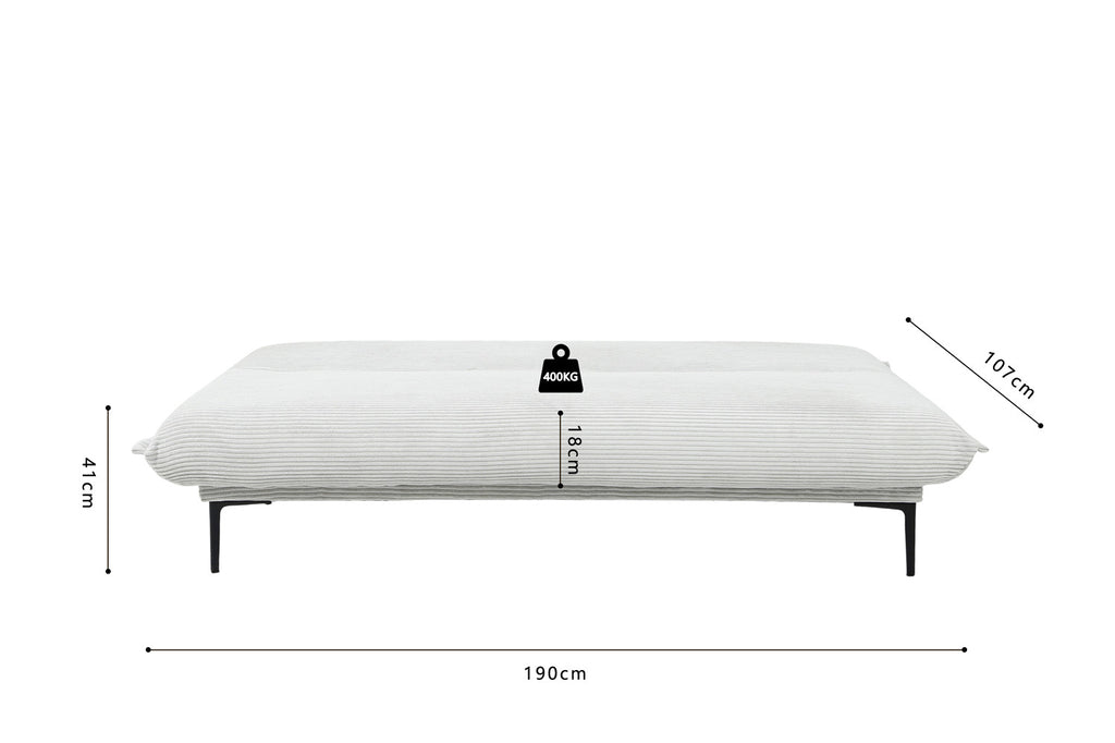 Slaapbank 'Alisa' corduroy lichtgrijs RS