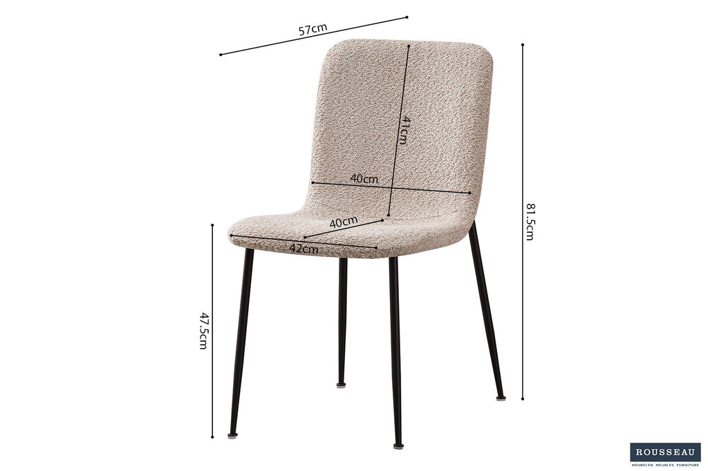 Chaise 'Alice' Bouclé Beige RS