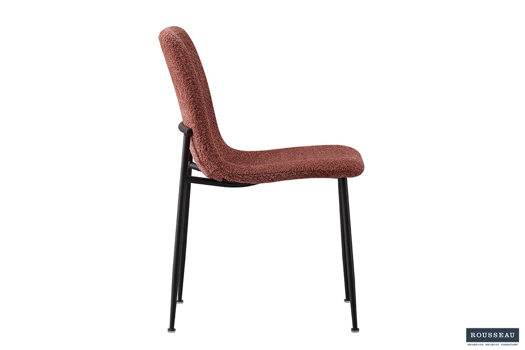 Chaise 'Alice' Bouclé Rose RS
