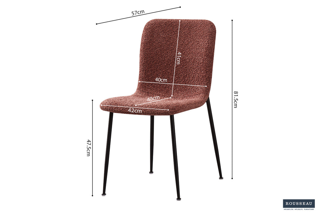 Chaise 'Alice' Bouclé Rose RS