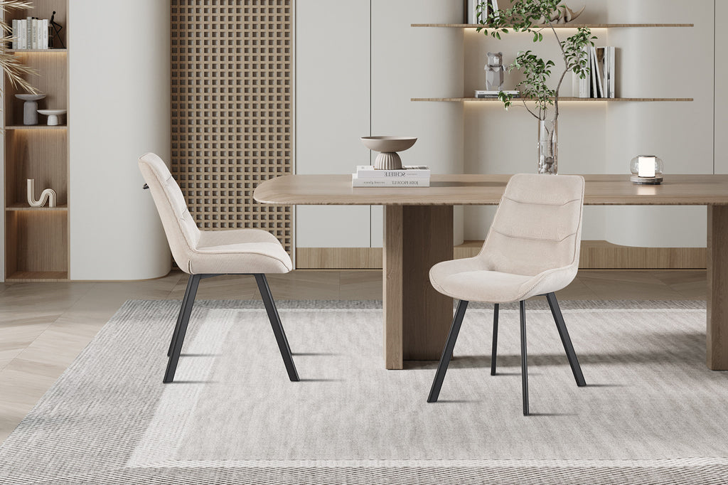 Chaise 'Amélie' Velours Côtelé Sable RS