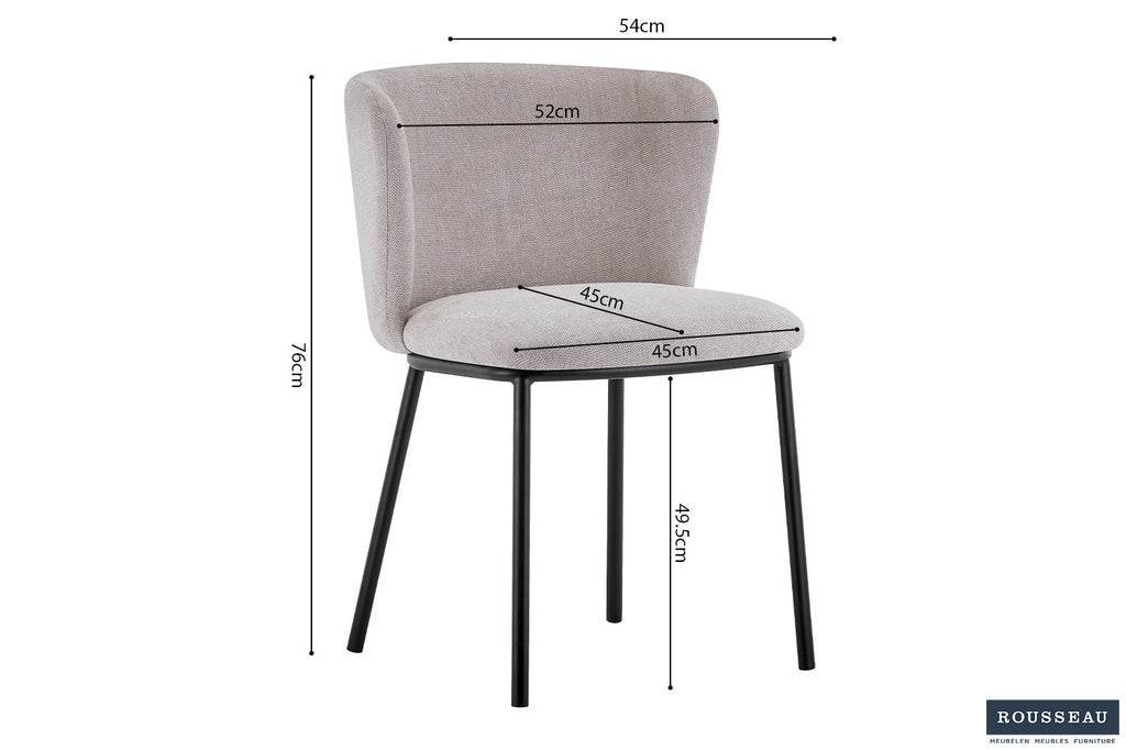 Chaise 'Arthur' Tissu Beige RS
