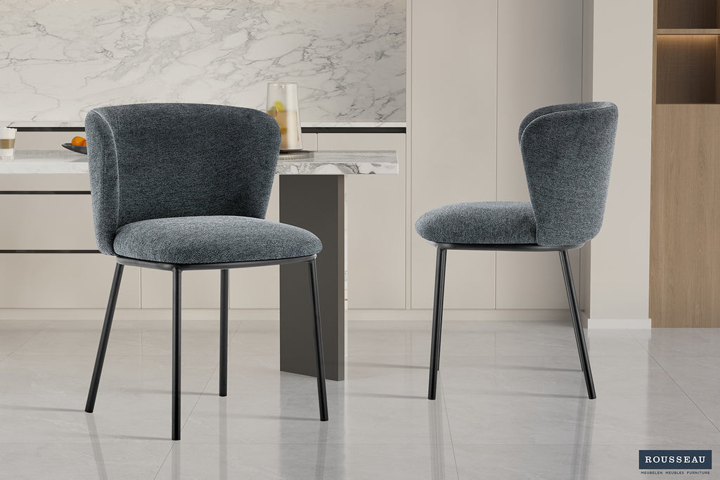 Chaise 'Arthur' Tissu Gris foncé RS