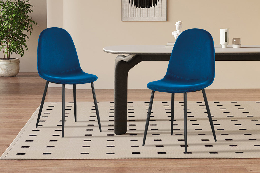 Chaise « Boy » Velours Bleu Foncé RS