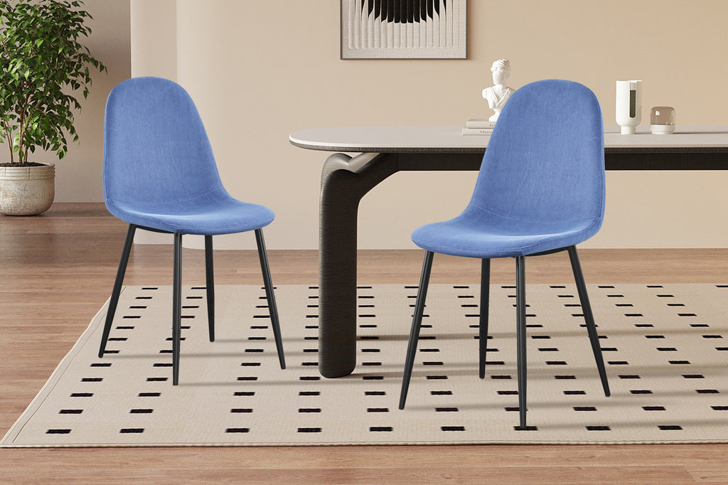 Chaise 'Boy' Velours Bleu Clair RS