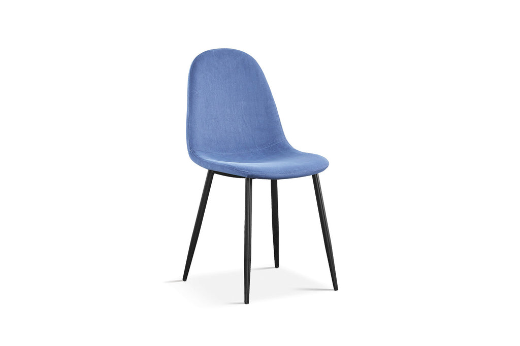 Chaise 'Boy' Velours Bleu Clair RS