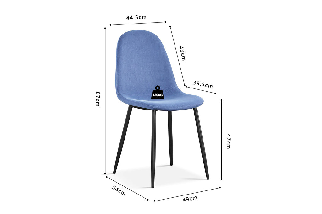 Stoel 'Boy' Velvet Light Blue RS