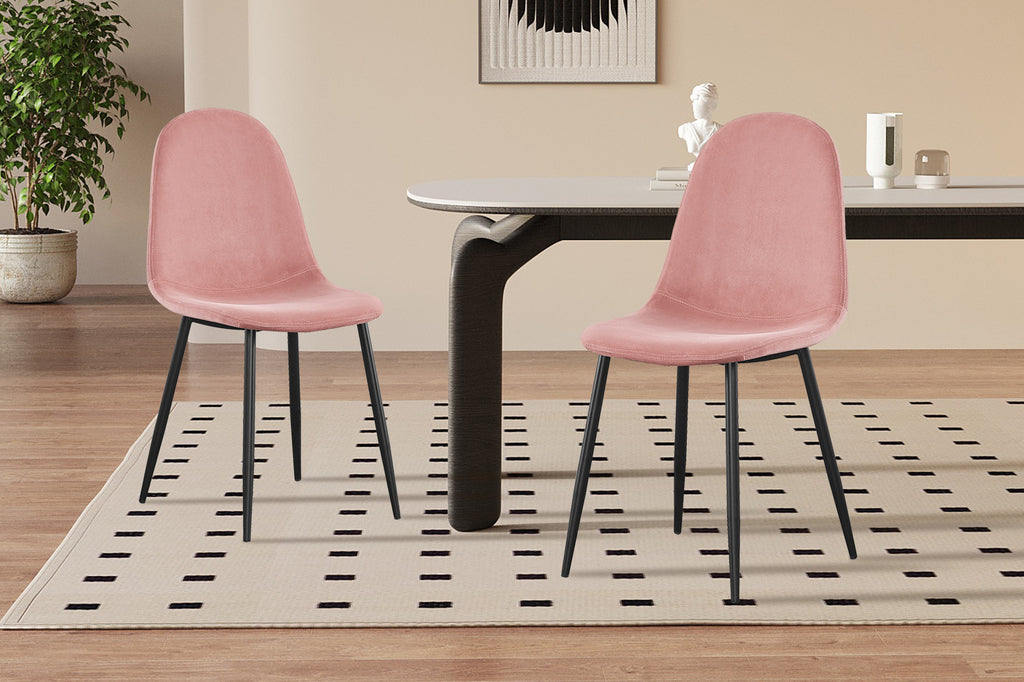 Chaise « Boy » velours rose RS