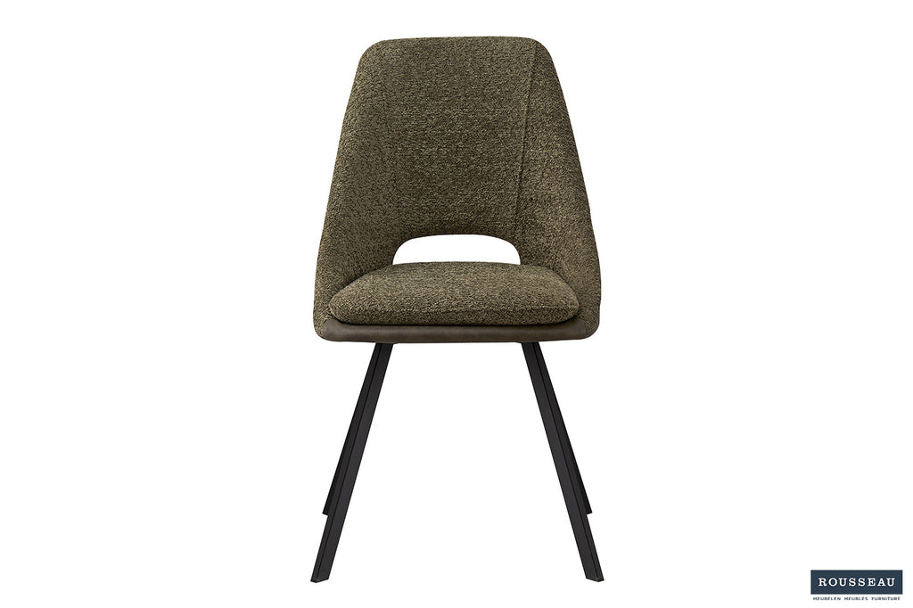 Stoel 'Filou' Bouclé Green Backrest PU Dark Green RS