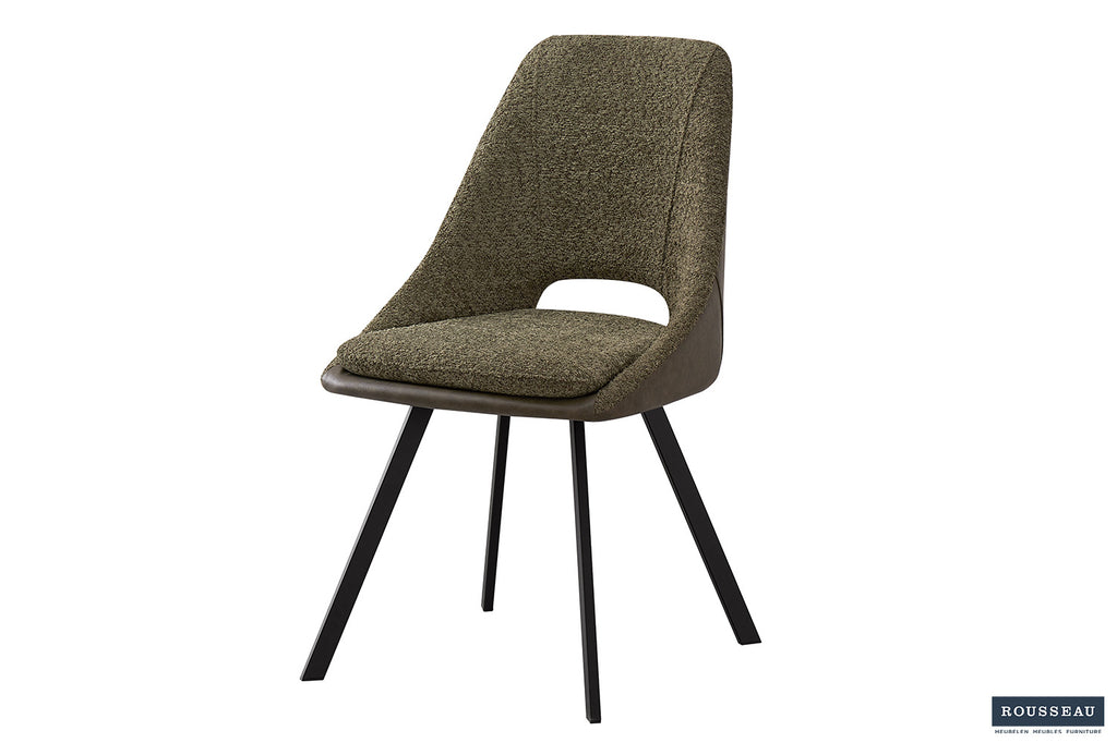 Stoel 'Filou' Bouclé Green Backrest PU Dark Green RS