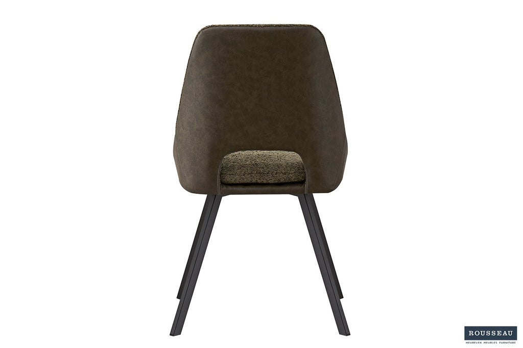 Stoel 'Filou' Bouclé Green Backrest PU Dark Green RS