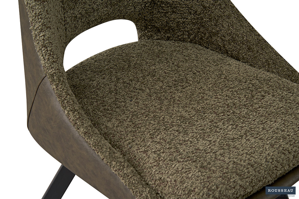 Stoel 'Filou' Bouclé Green Backrest PU Dark Green RS