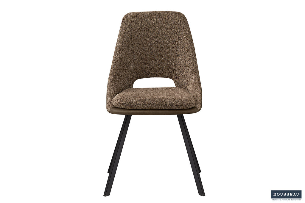 Stoel 'Filou' Bouclé Sand Backrest PU Brown RS