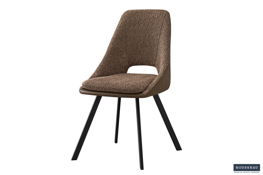 Stoel 'Filou' Bouclé Sand Backrest PU Brown RS