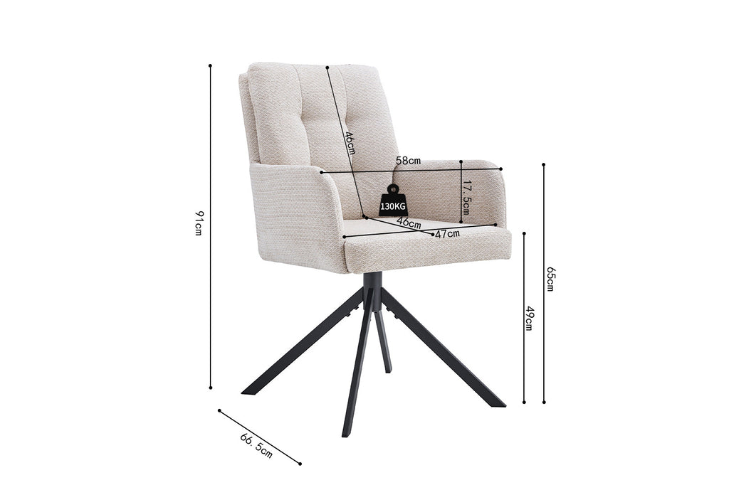 Stoel 'Granada' draaibaar beige RS