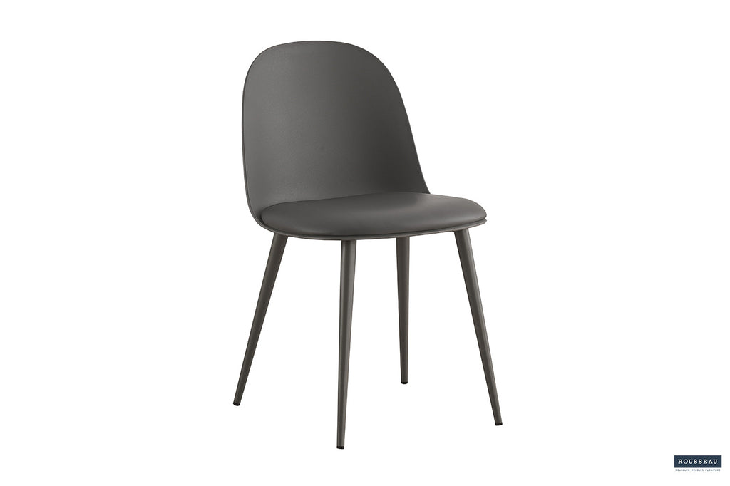 Chaise « Jasmin » Assise PP coussin PU Gris RS