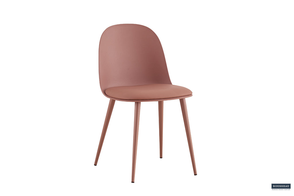 Chaise 'Jasmin' Assise PP Coussin PU Terracotta RS