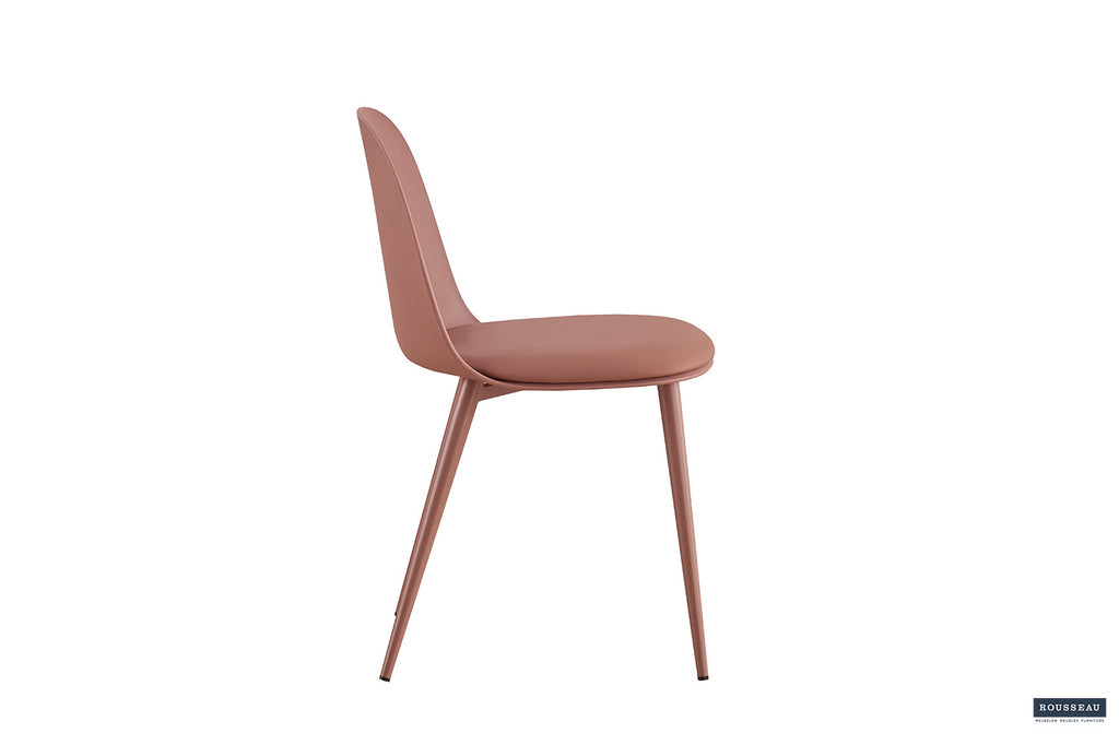 Chaise 'Jasmin' Assise PP Coussin PU Terracotta RS