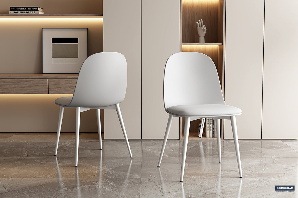 Chaise « Jasmin » Assise PP coussin PU blanc RS