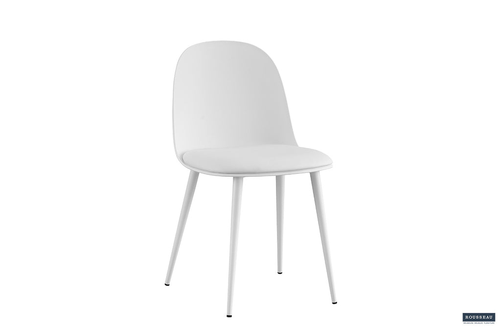 Chaise 'Jasmin' Assise PP Coussin PU blanc RS