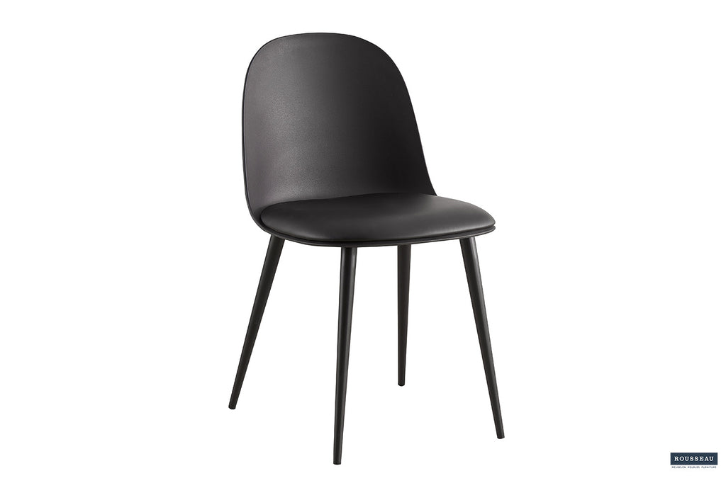 Chaise « Jasmin » assise PP coussin PU noir RS