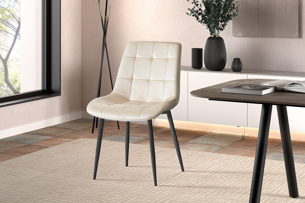 Chaise 'Juta' Velours Beige RS
