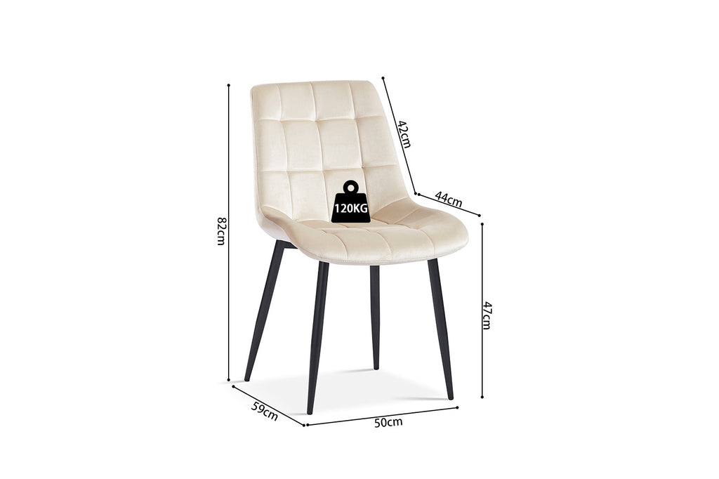 Stoel 'Juta' Velvet Beige RS