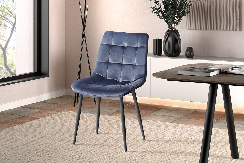 Chaise « Juta » velours gris foncé RS