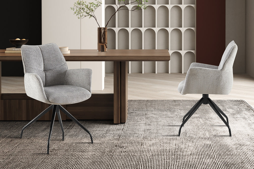 Chaise « Lamor » pivotante tissu gris RS