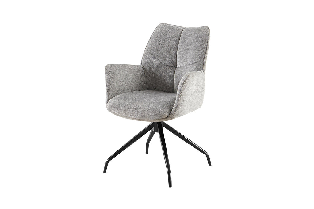 Chaise « Lamor » pivotante tissu gris RS