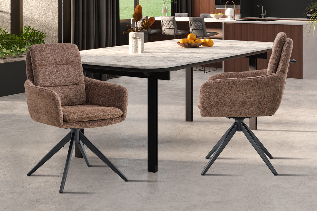 Chaise « Lisold » pivotante tissu brun RS