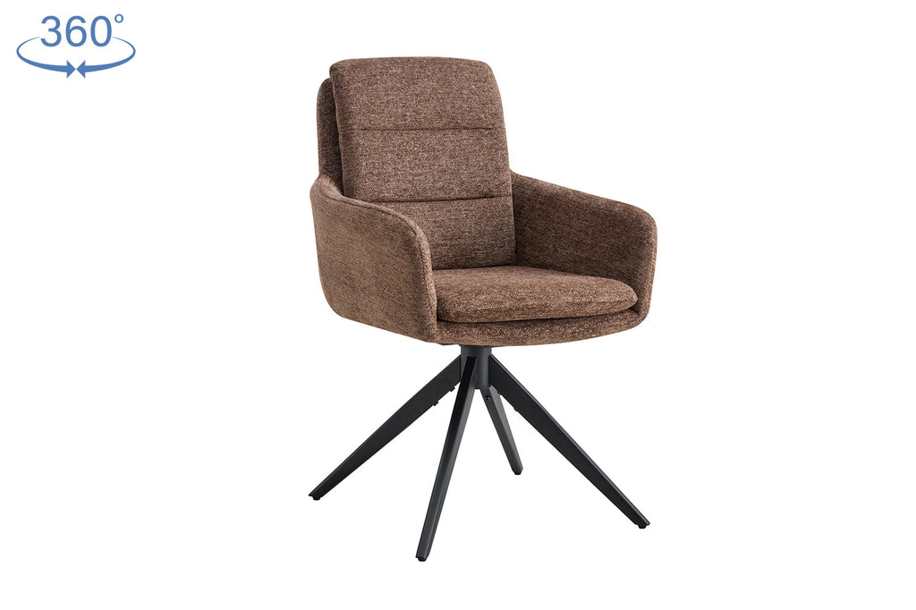 Chaise « Lisold » pivotante tissu brun RS