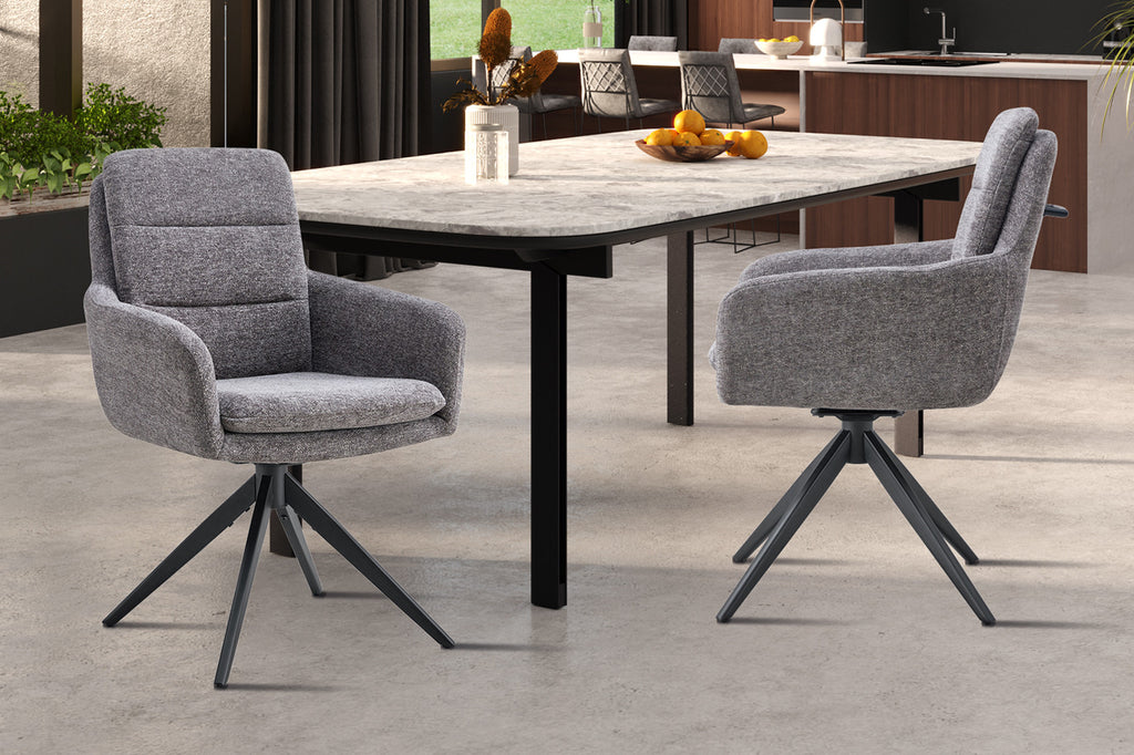 Chaise « Lisold » pivotante tissu gris foncé RS