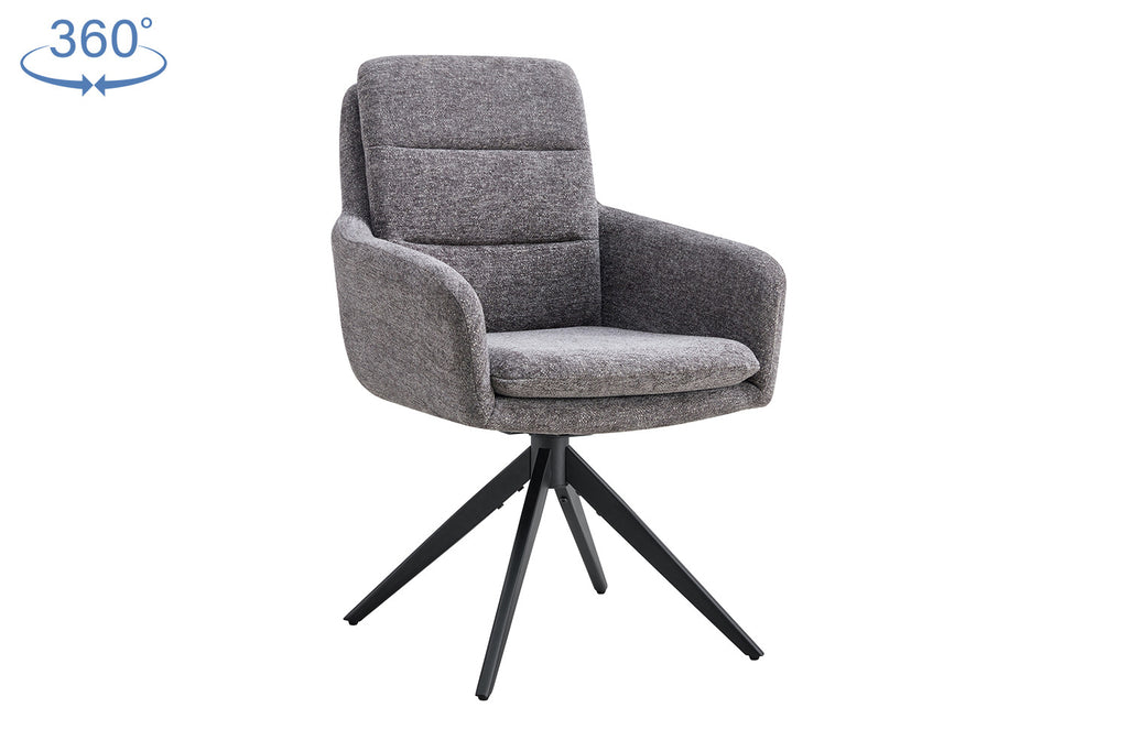 Chaise « Lisold » pivotante tissu gris foncé RS