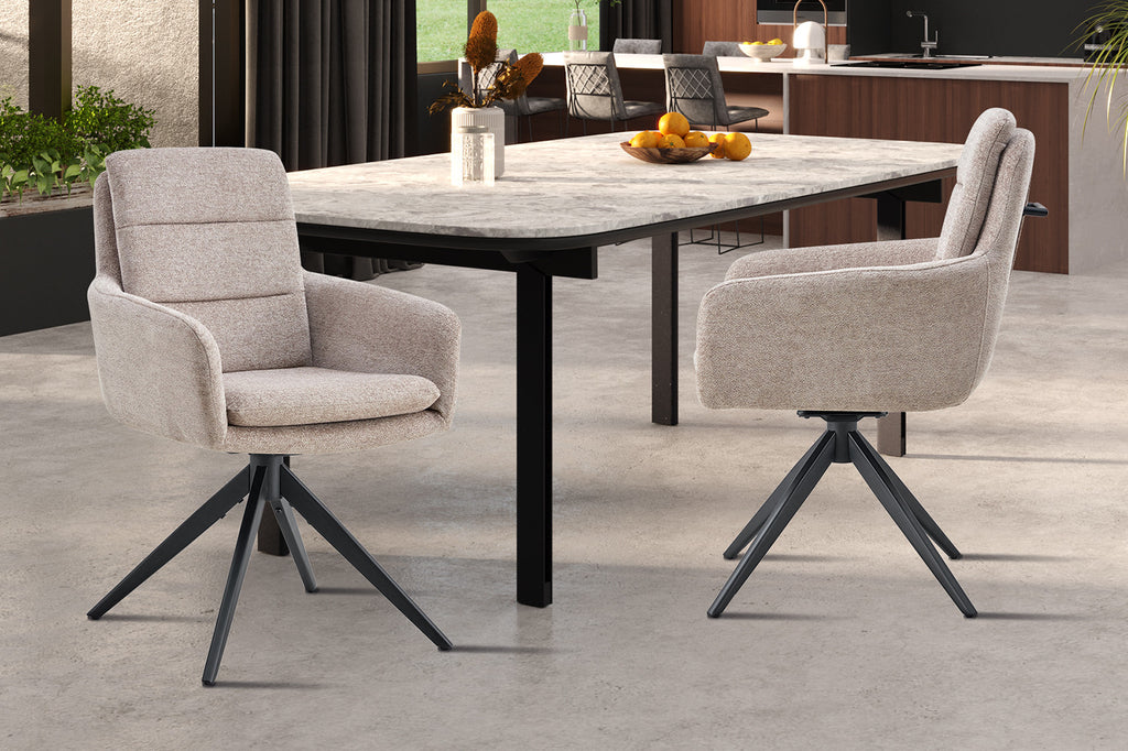Chaise « Lisold » pivotante tissu gris clair RS