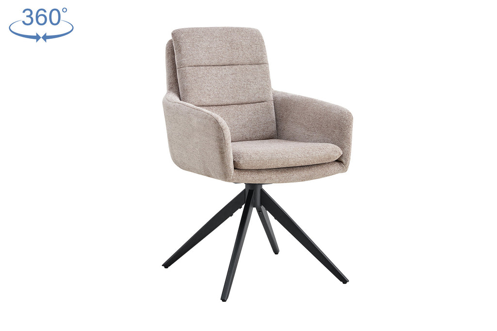 Chaise « Lisold » pivotante tissu gris clair RS