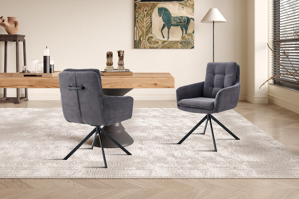 Stoel 'Luna' draaibaar corduroy grijs RS