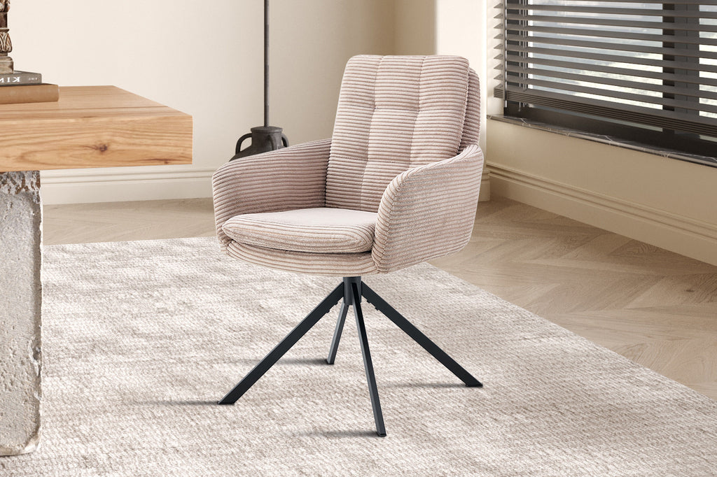 Stoel 'Luna' draaibaar corduroy zand RS