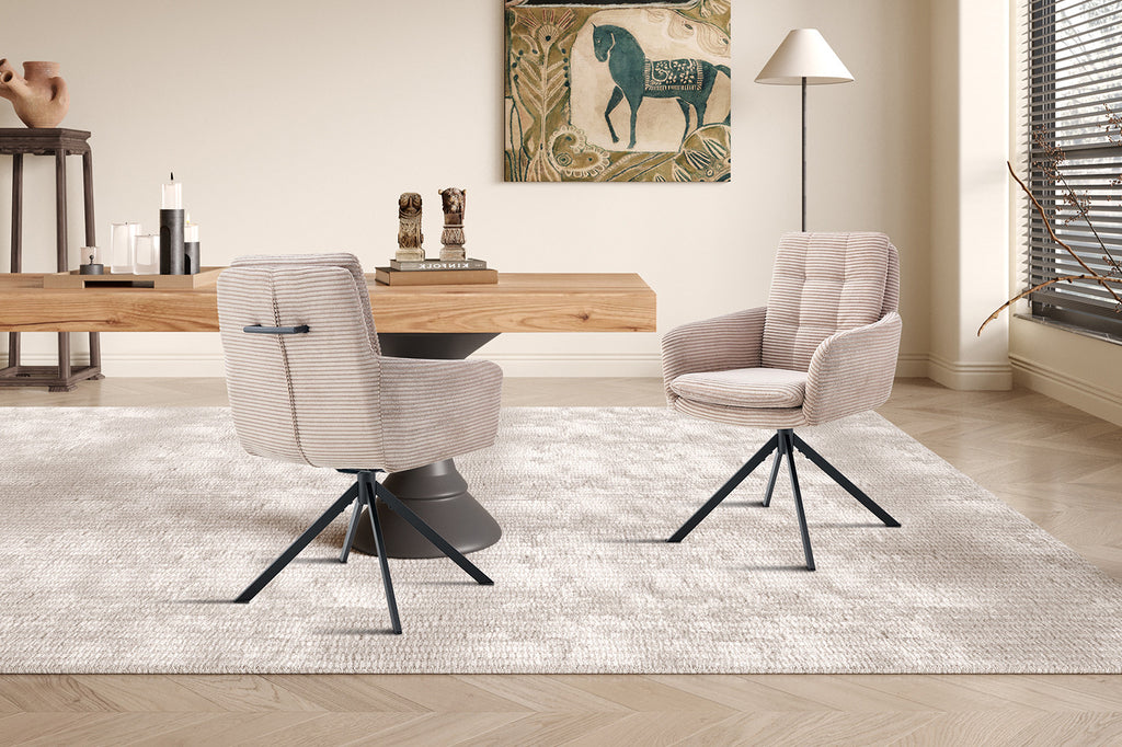 Stoel 'Luna' draaibaar corduroy zand RS