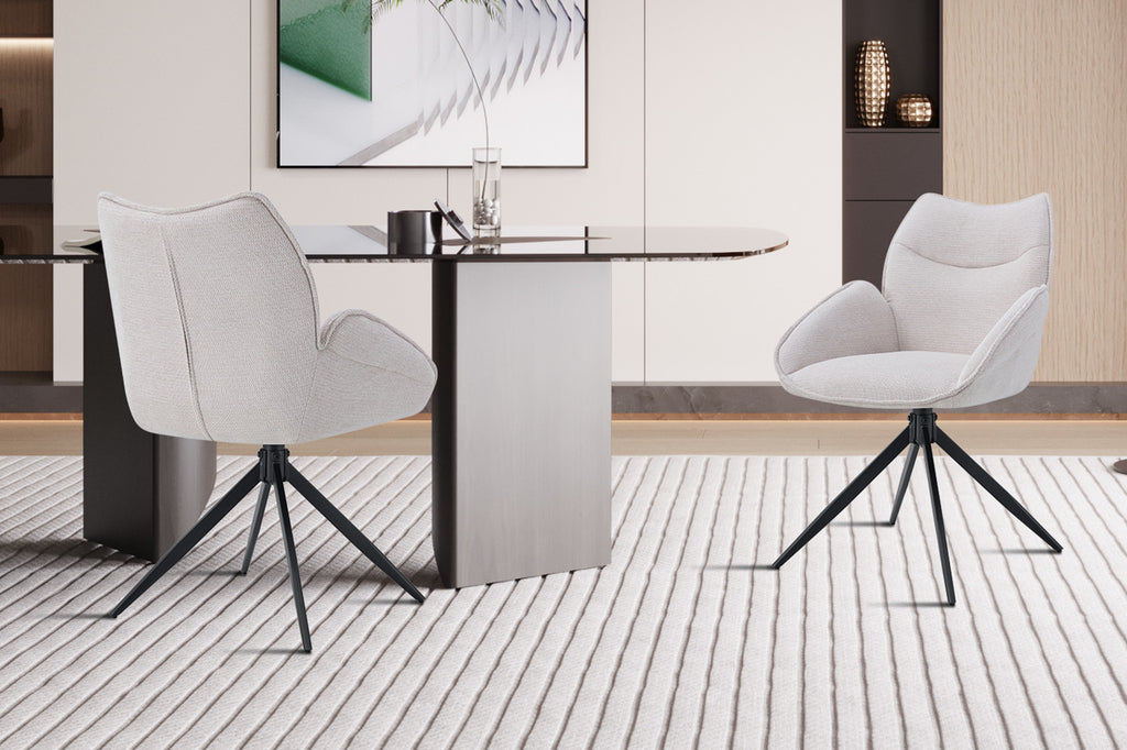 Chaise « Mahi » pivotante tissu beige RS