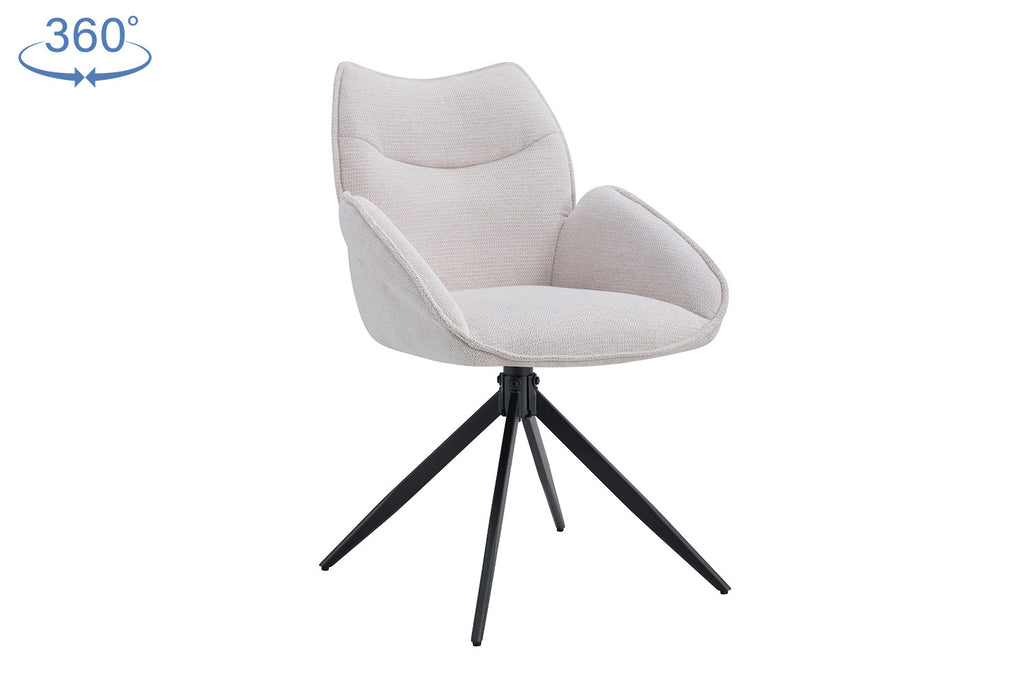 Chaise « Mahi » pivotante tissu beige RS