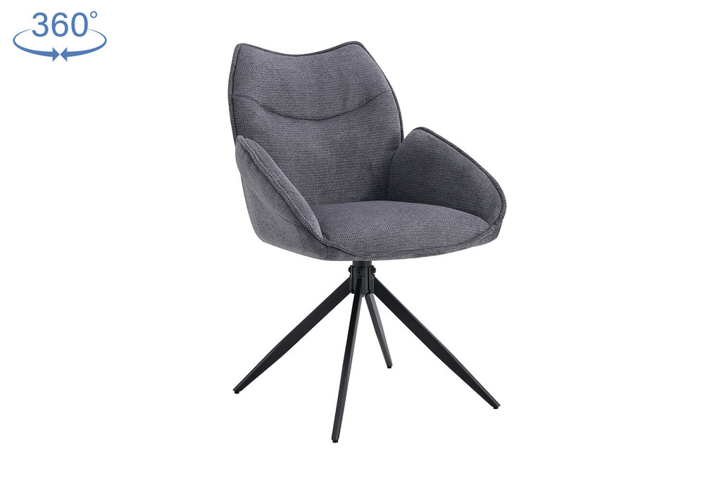 Chaise « Mahi » pivotante tissu gris foncé RS