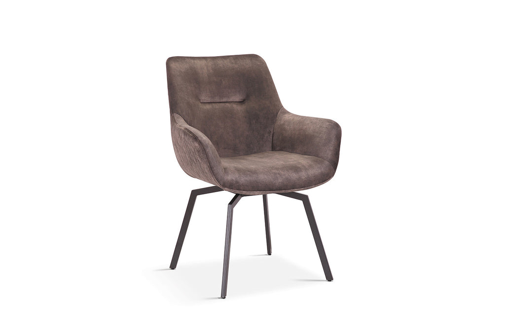 Fauteuil pivotant modeste, velours taupe RS