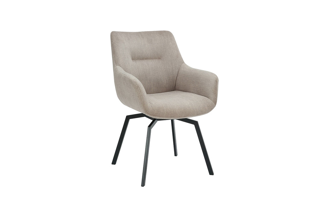 Chaise « Modest » pivotante velours côtelé beige RS