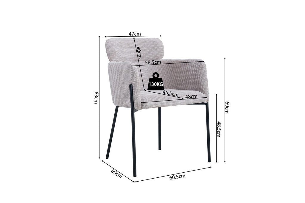 Armstoel 'Naomi' Fabric Beige RS