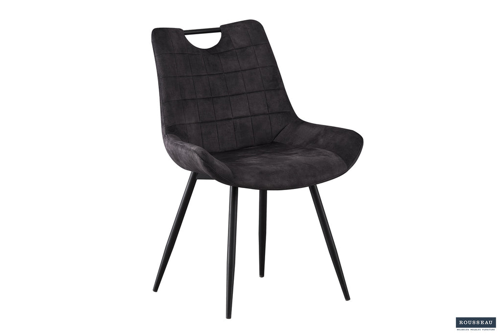 Chaise 'Nina' Velours Gris RS