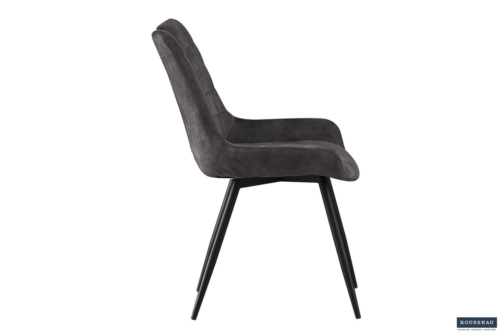 Chaise 'Nina' Velours Gris RS