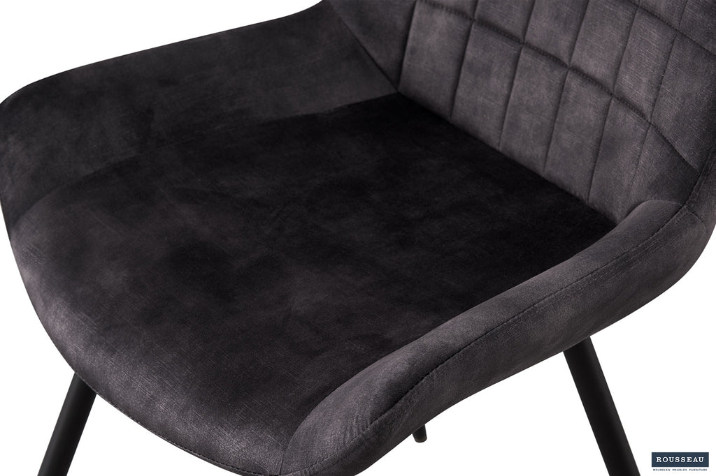 Chaise 'Nina' Velours Gris RS